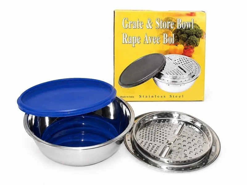 8 qt Stainless Steel Grater & Store Bowl