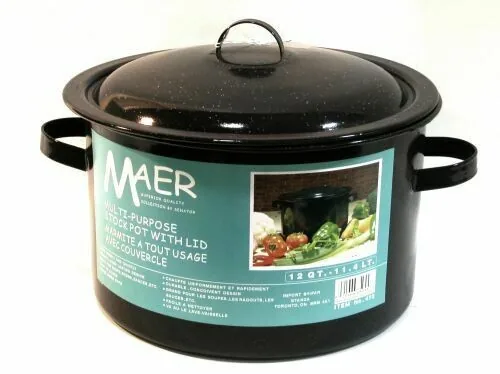 12 qt Enamel Stock Pot with Lid