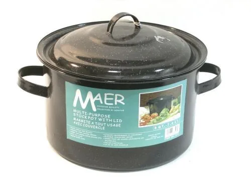 8 qt Enamel Stock Pot with Lid