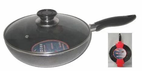 28cm Wok with Glass Lid Non-Stick