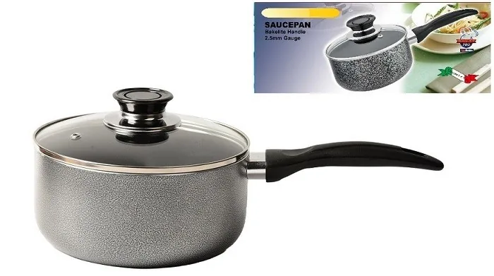 16cm - 1L. Sauce Pan with Glass Lid Non-Stick